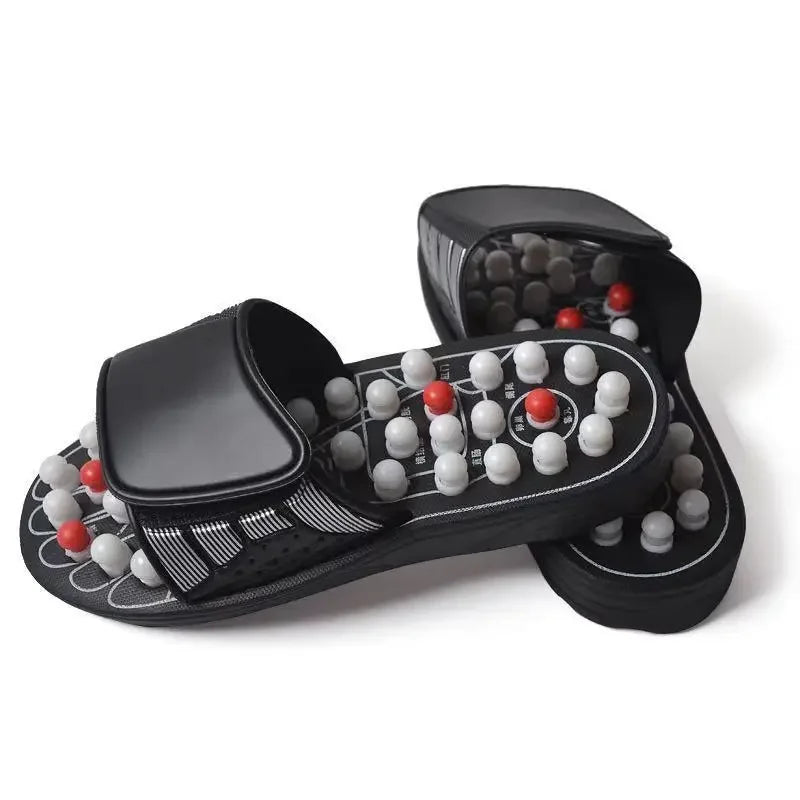 ReflexEase™ Acupressure Massage Slippers – Rotating Beads | Unisex Wellness Flip-Flops