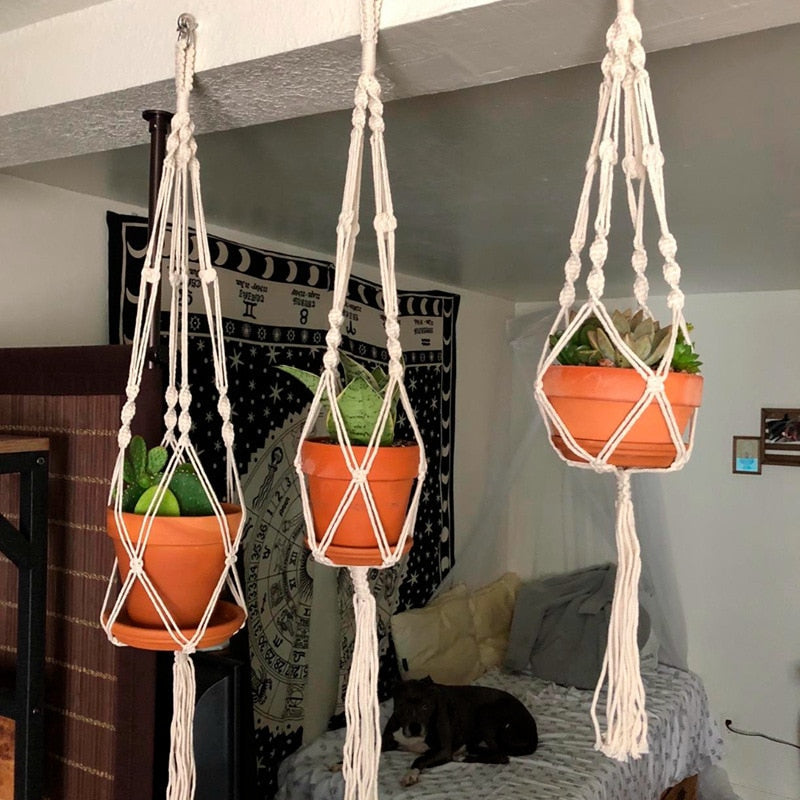 Lovely Macrame Plant Basket for Indoor & Outdoor Plants