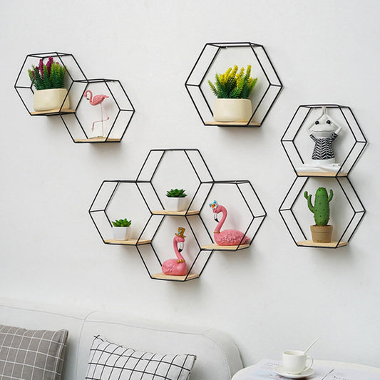 Wall Mounted Hexagon Storage Holder Storage Rack