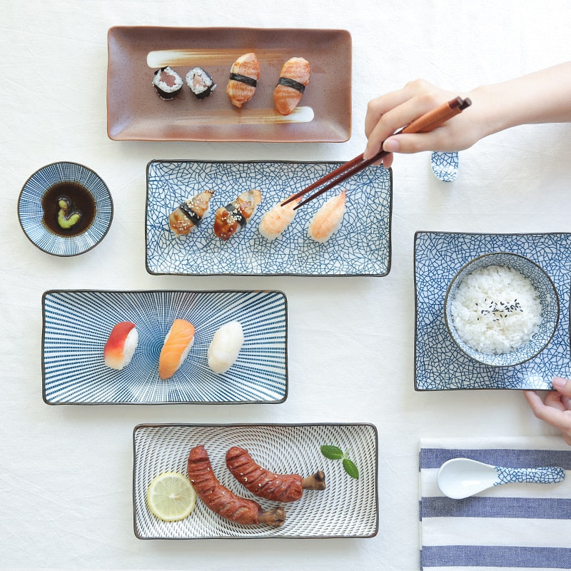 Ceramic Sushi Plate Fish Dinner Dishes