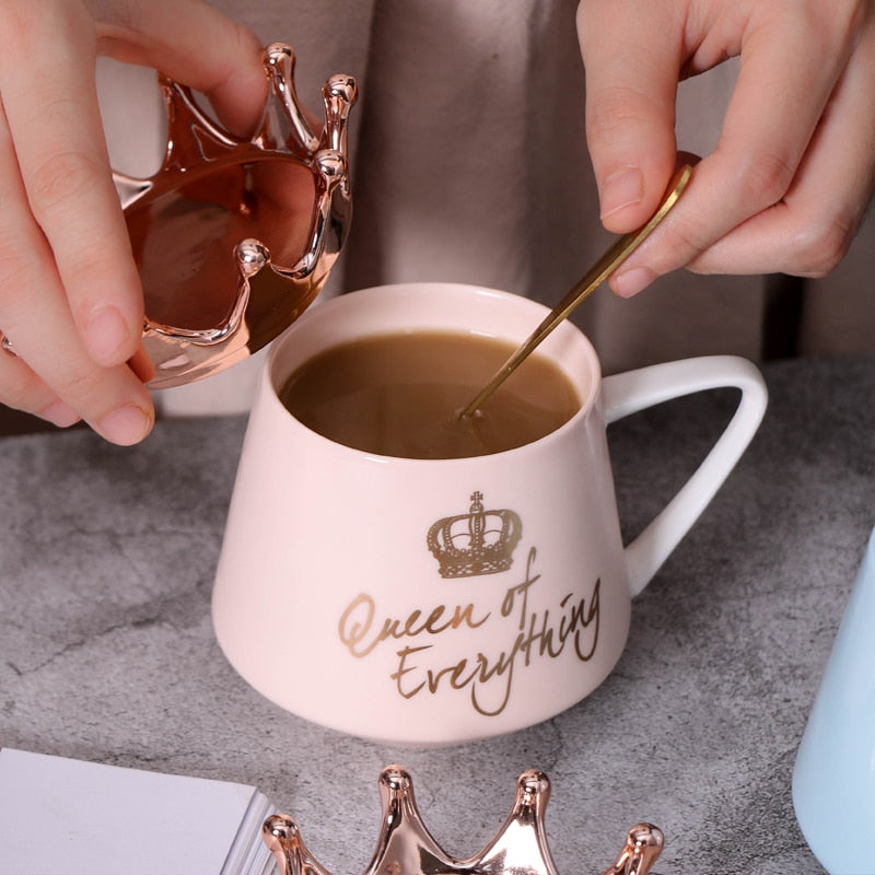 Crown Theme Milk / Coffee Mugs with Spoon