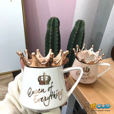 Crown Theme Milk / Coffee Mugs with Spoon