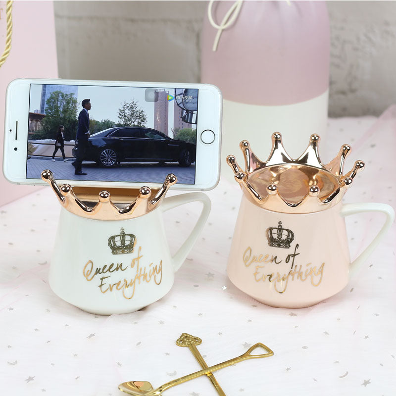 Crown Theme Milk / Coffee Mugs with Spoon