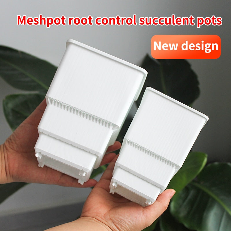 Root Control Pots for Optimal Growth (6 Pack, 3 Liter Square Pots)