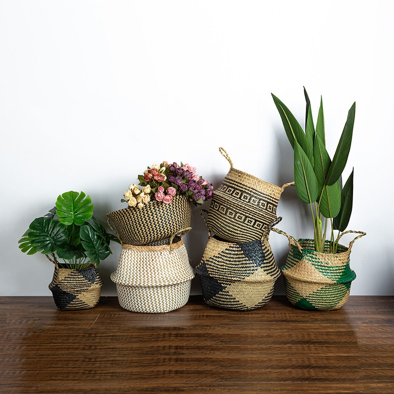 Natural Wicker Planter Basket for Indoor & Outdoor Plants